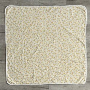 Vintage Carter’s Yellow Striped Baby Blanket with Animals 100% Cotton